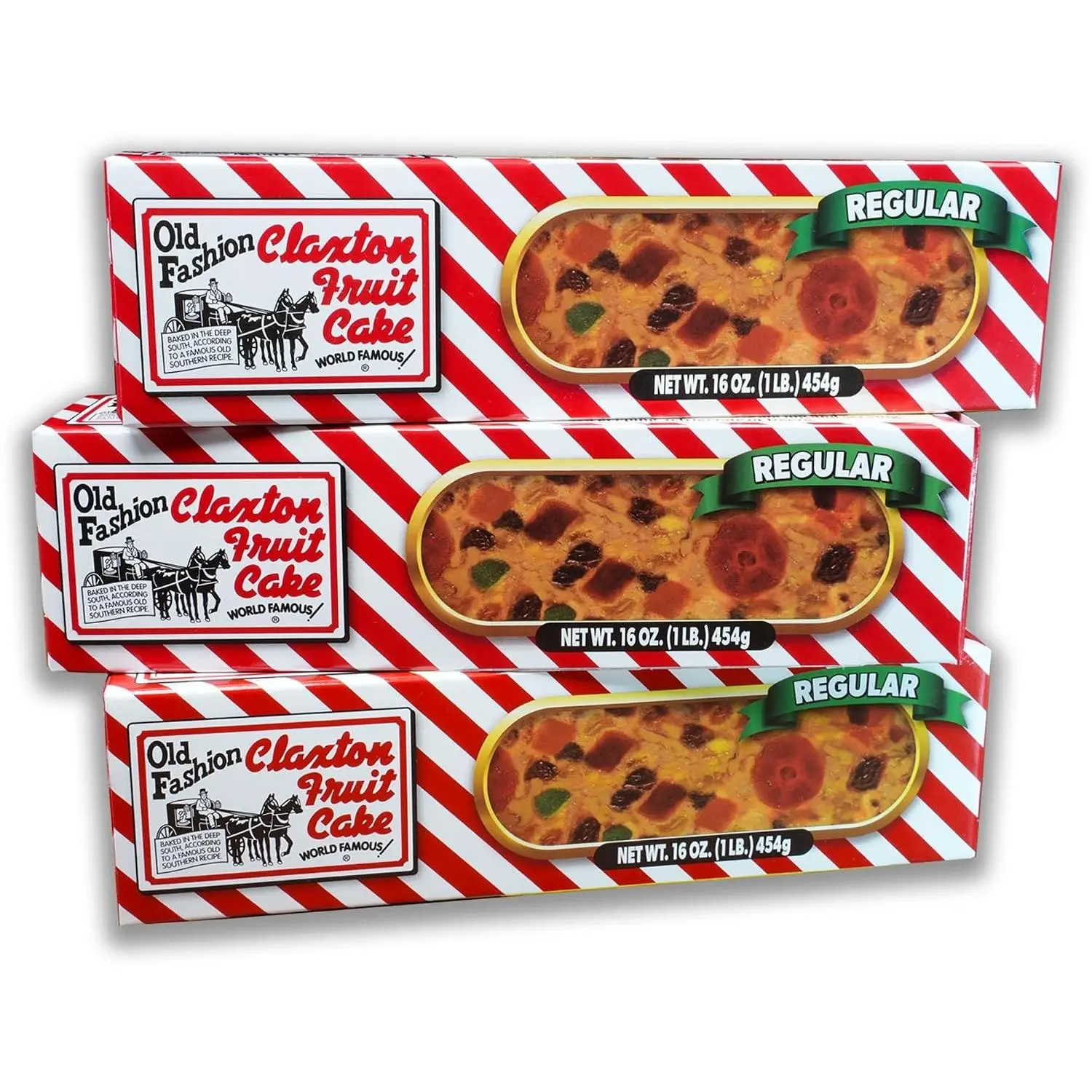 Fruit Cake – 3-Lb. Regular Recipe | Old Fashioned Holiday Fruitcake Packed in Signature Individual Gift Cartons | A Traditional Holiday Favorite 3 Pack