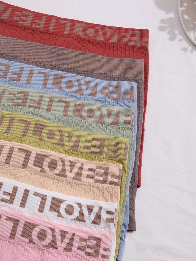 8PCS Monogrammed LOVE knit women's slouchy boxers