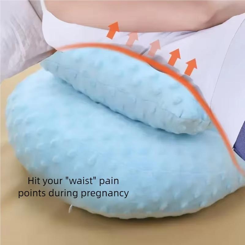 2pc Pregnancy Pillow for Waist, Back & Abdomen Support, Ergonomic Side & Stomach Sleeper, Adjustable Soft Polyester Maternity Pillow