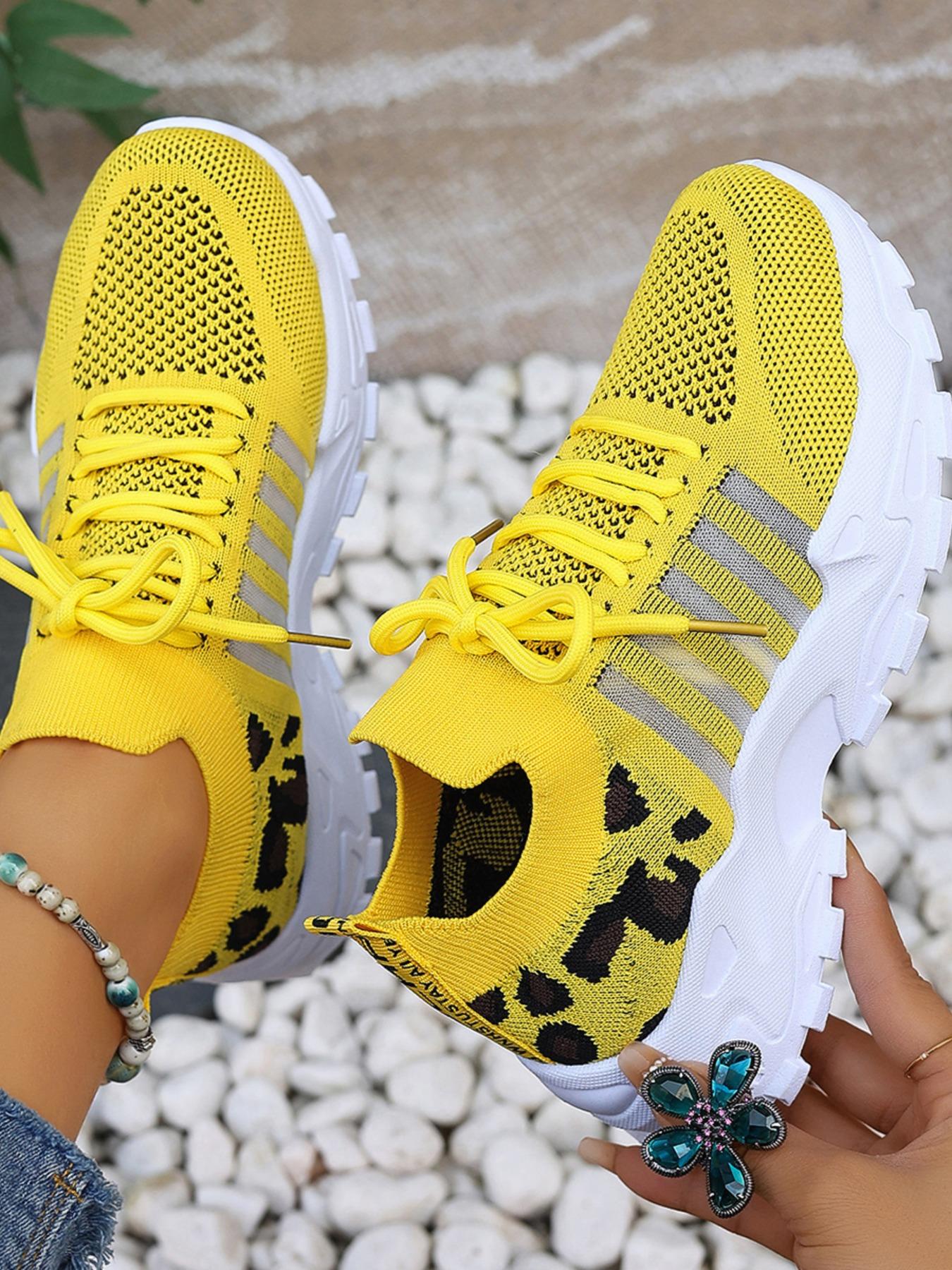 Women's Fashion Leopard Print Lace Up Low Top Sneakers, Casual Comfortable Sporty Running Shoes, Female All-match Round Toe Trending Fashionable Running Athletic Shoes for Daily Wear, Breathable Running Shoes, Workout Sneakers