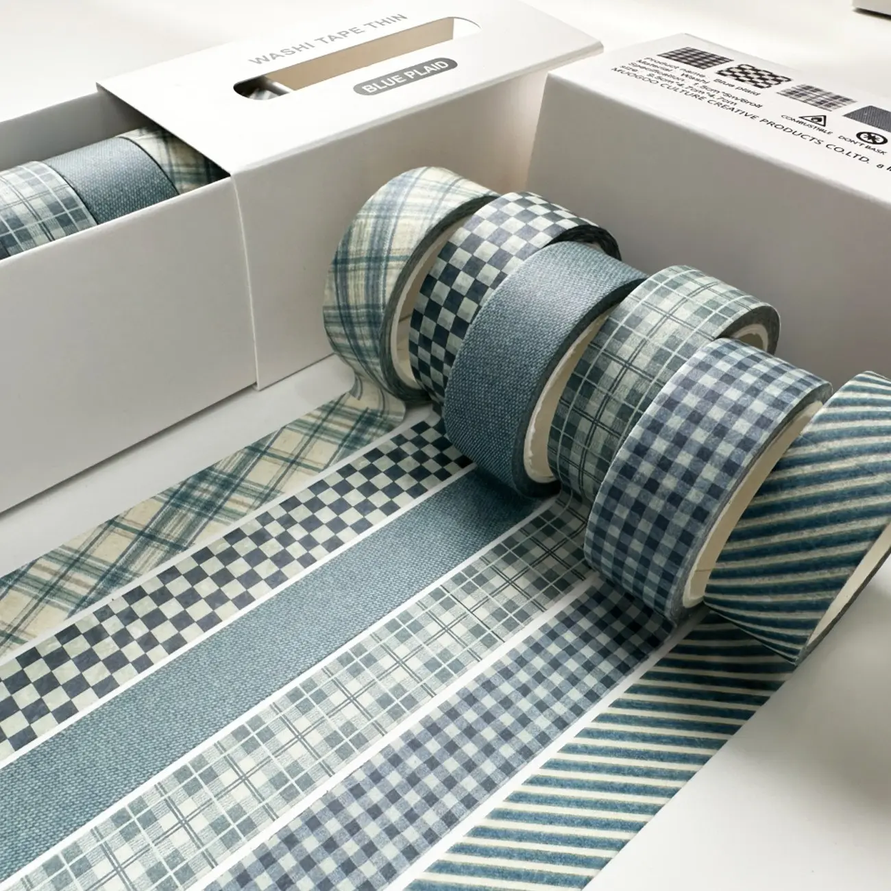 6 Rolls Vintage Plaid Washi Tape Set, Retro Style Decorative Paper Tape, Ideal for Bullet Journals, DIY Crafts, Student Back-To-School Supplies