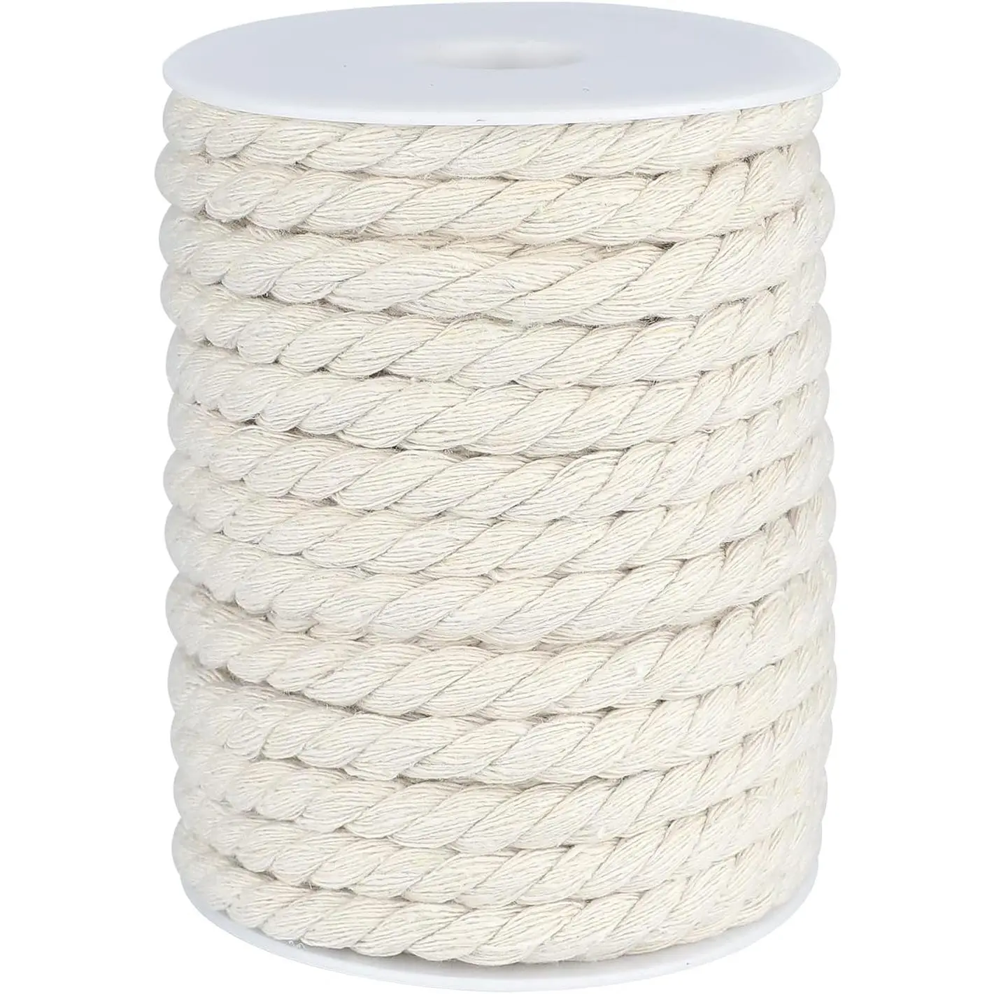 Macrame Cord, Beige  Rope, 8mm x 21 Yard   Cord | 3 Strands Twisted  String for  Hangers, Wall , Macrame Supplies, DIY Crafts, Knitting,  Wrapping
