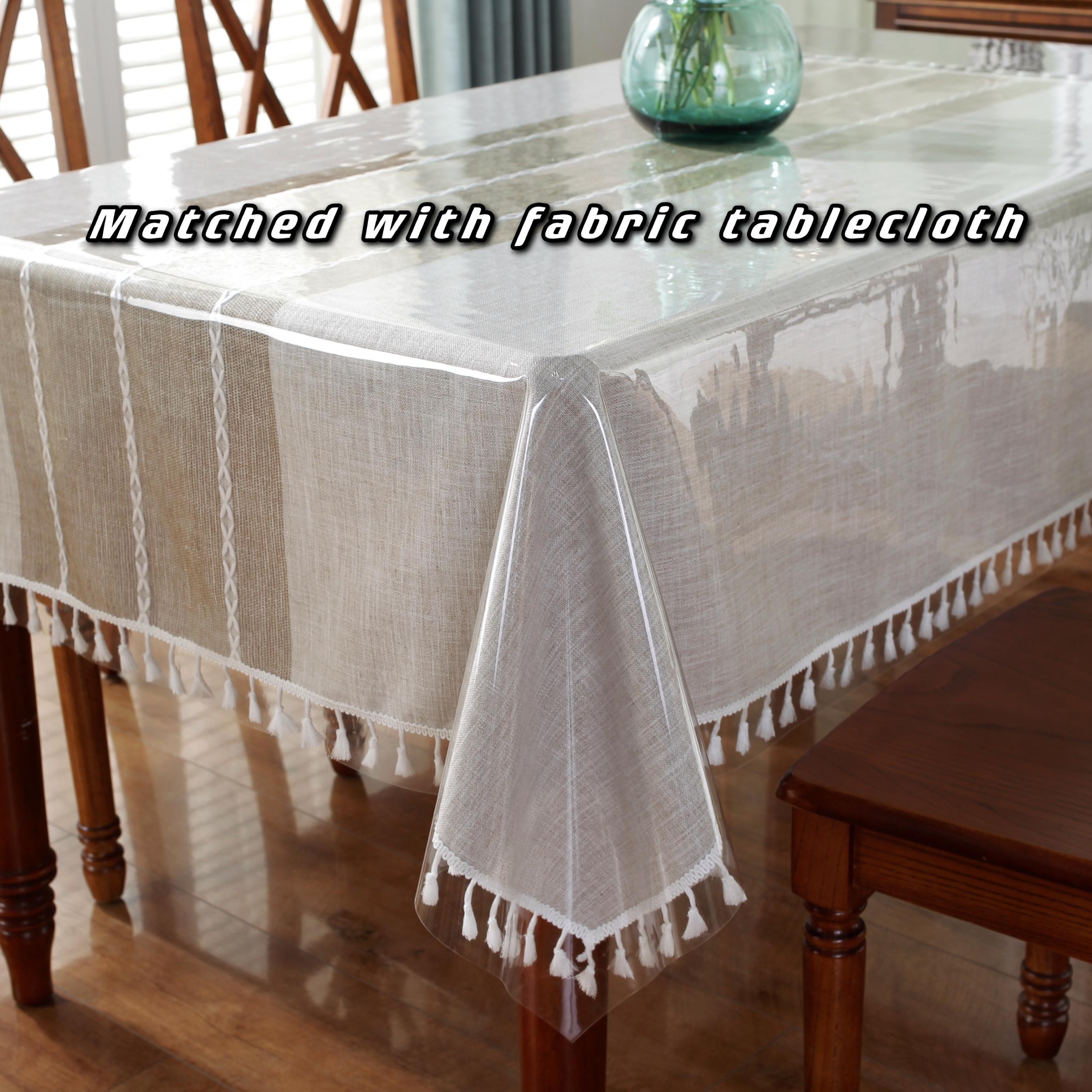 Rectangular PVC Transparent Tablecloth, Easy Clean, Living Room Kitchen Dining Table Decor, Multi-Functional Clear Film, DIY Cuttable Material