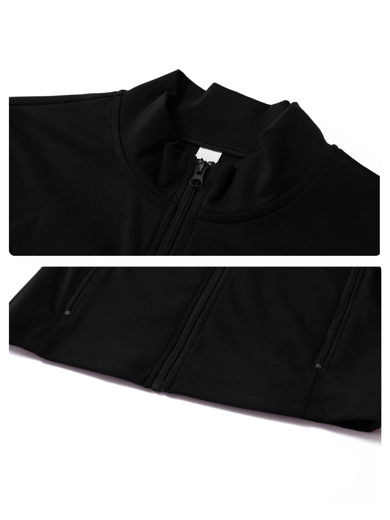 Women's Autumn Winter Zipper Long Sleeve Quick-Dry Yoga Jacket, Outdoor Casual Running Sports Gym Top, Breathable Activewear