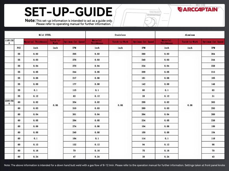 ARCCAPTAIN CUT55LED Plasma Cutter Non-Touch Pilot ARC High Frequency Air Plasma Cutting Machine 120/240V Dual Voltage IGBT Inverter 1/2" Clean Cut Reflow 2T/4T and 1/4" - 18, Digital Welding Machine, Jumpstartsale Plasma Cutter