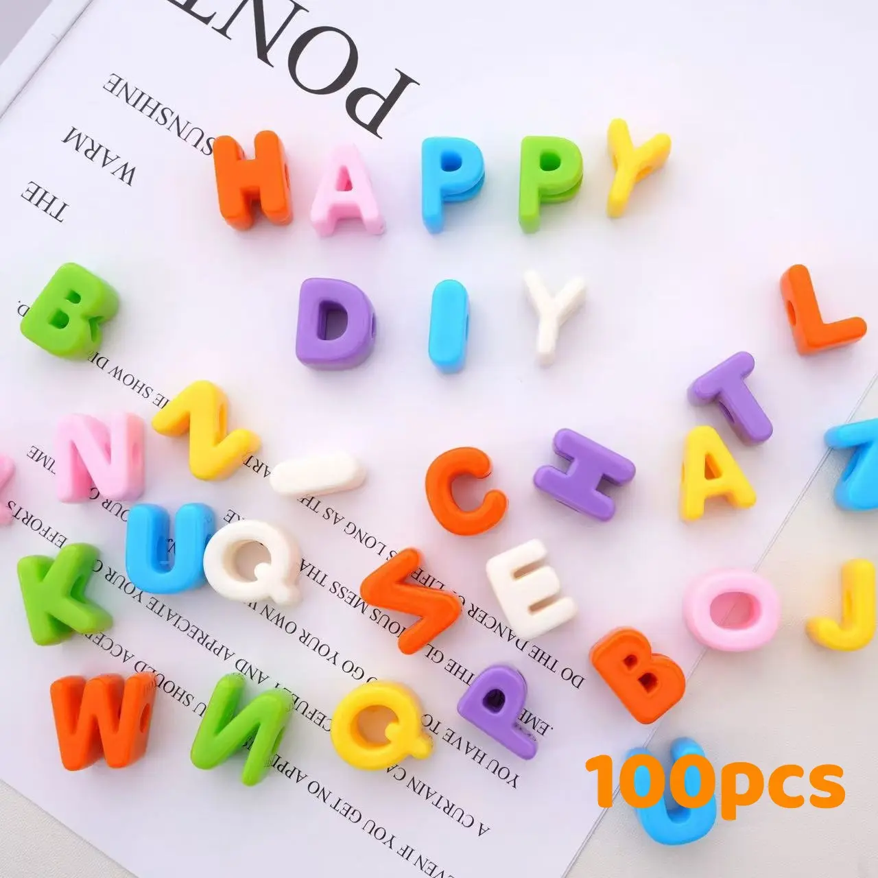 100Pcs Acrylic Macaron Color Beads, Matte Large Hole Alphabet Beads for DIY Phone Chains and Bag Charms, Creative Gift Accessories, DIY Craft Embellishments