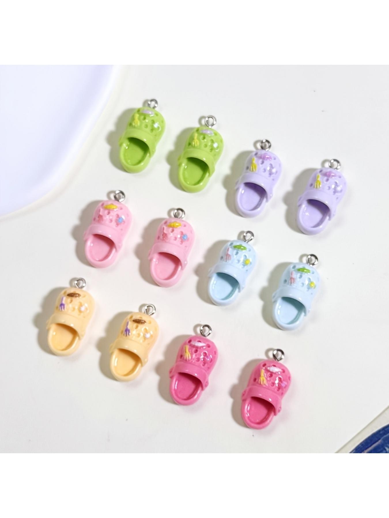 10Pcs Mixed Color Resin Matching Beads DIY Pendant Handmade Fashionable Jewelry Accessories Creative Gift for Earrings Necklace Charms Diy Craft Embellishments Resin Craft Supplies Beaded Set Diy Beading Diy Jewelry Making