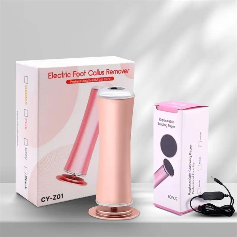 Electric Foot File, Foot Dead Skin Remover With 60pcs Replacement Sandpaper, Callus Remover Tool, Pedicure Tool For Home & Travel, Rechargeable Pedicure Tool
