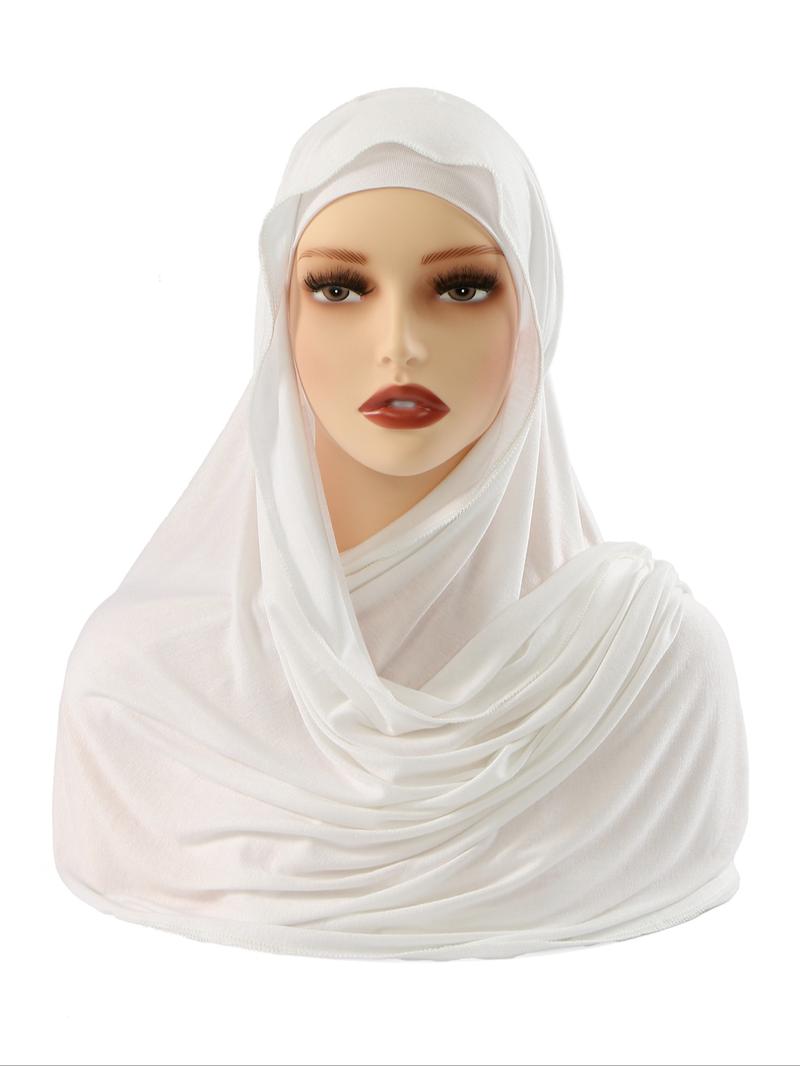 1pc Instant Jersey Hijab with Undercap, Silky Soft Breathable Fabric, Casual Plain Design, Ideal for All Seasons & Special Occasions, Tudung