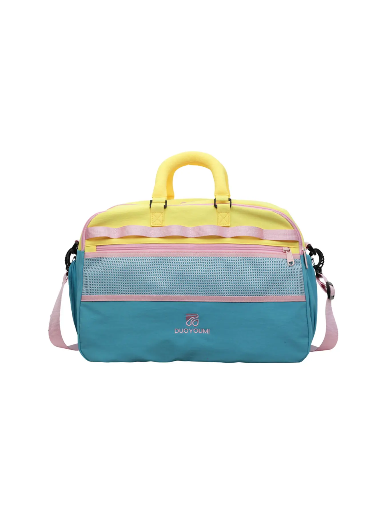 Large Capacity Travel Duffel Bag, Lightweight Waterproof Nylon, Zippered Compartment, Mesh Pocket, Detachable Shoulder Strap, Versatile Use, Hand Luggage Bag, Travel Duffle Bags
