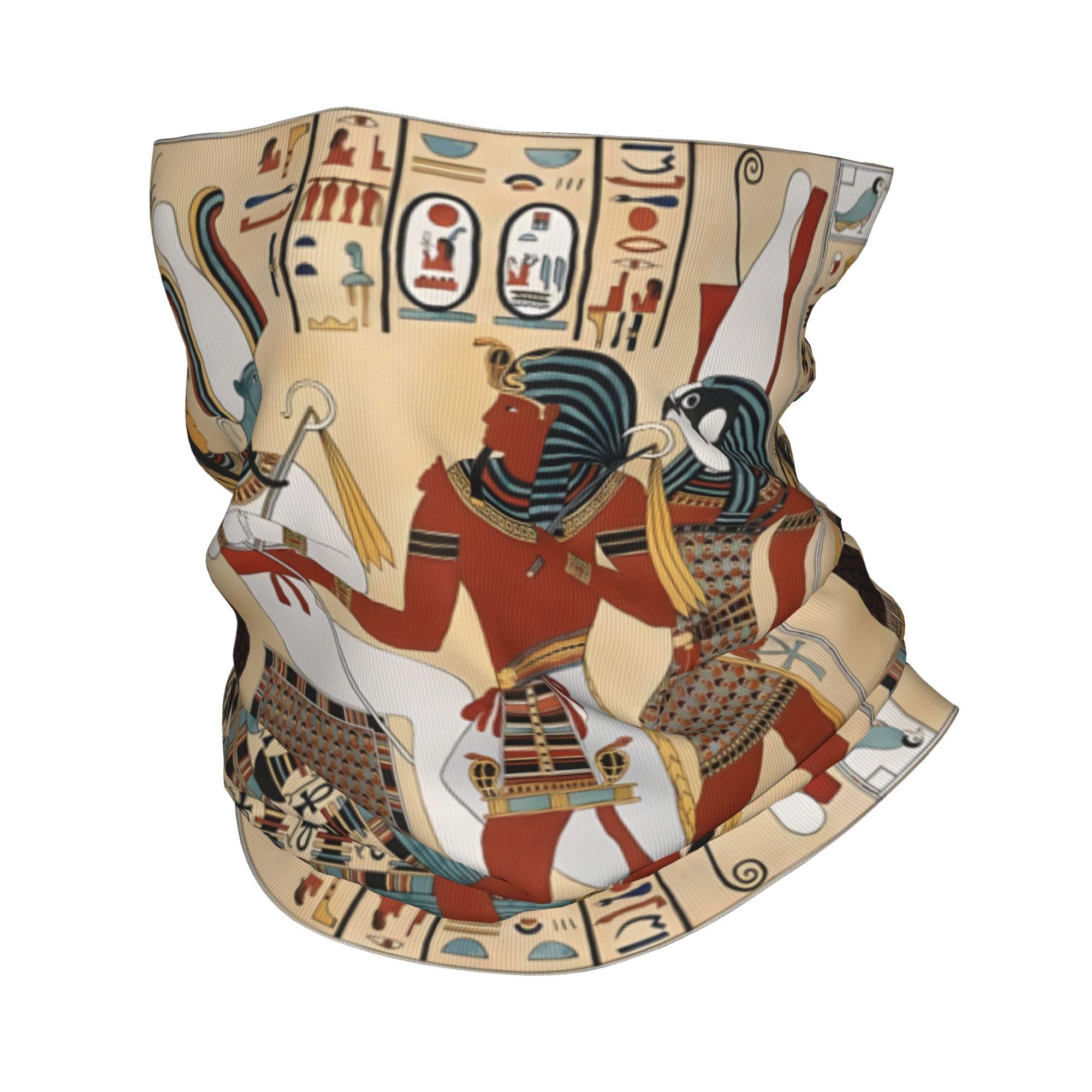 Egypt Painting At Thebes Printed Headscarf - Polyester Knitted Neck Scarf, Purpose Headwear for Fishing and Winter, Suitable for Both Men and Women