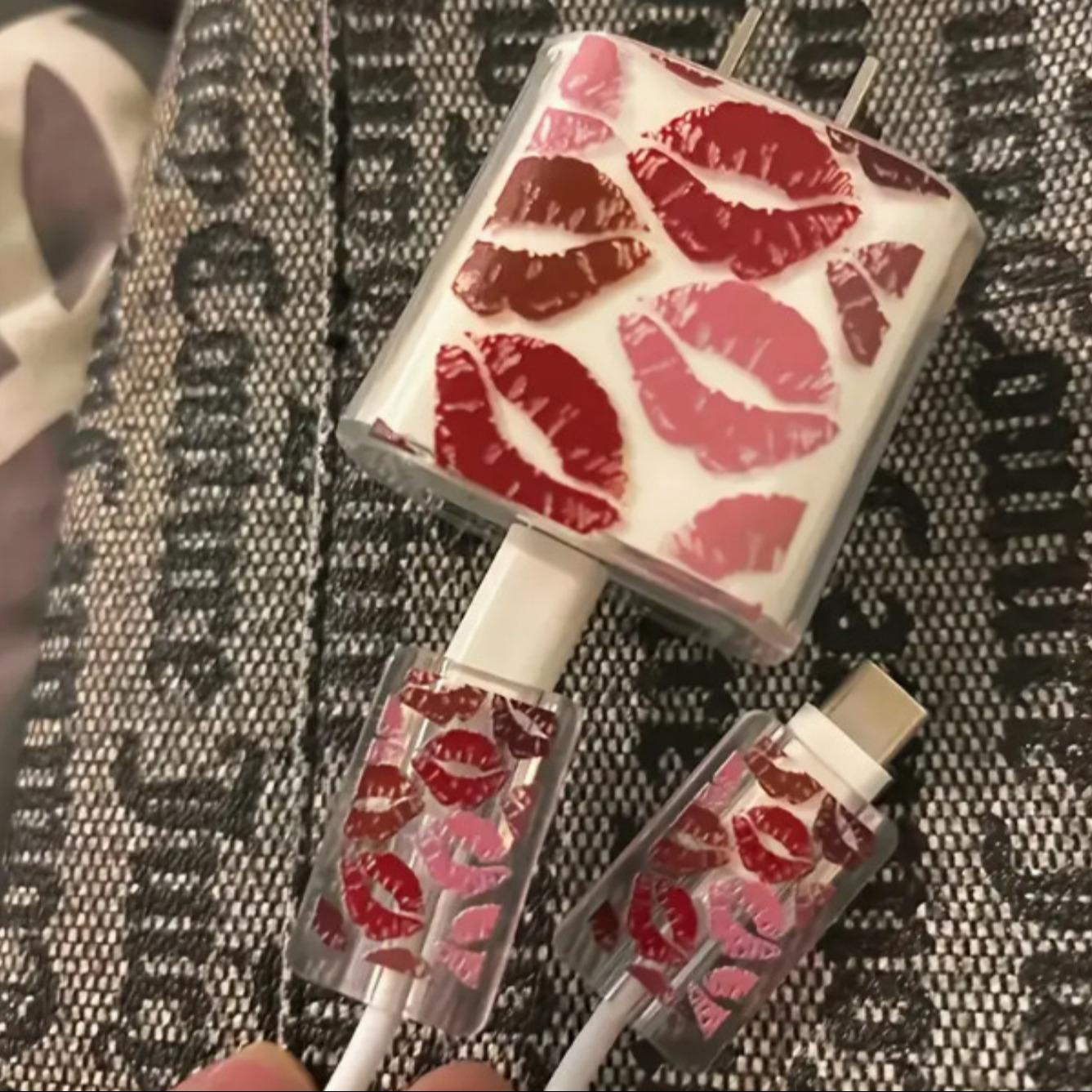 Silicone Charging Cable Protector Case with Fixed Rope, Compatible with iPhone Accessories, Lightning Cable, No Charger Included, Ca Prop 65 Compliant