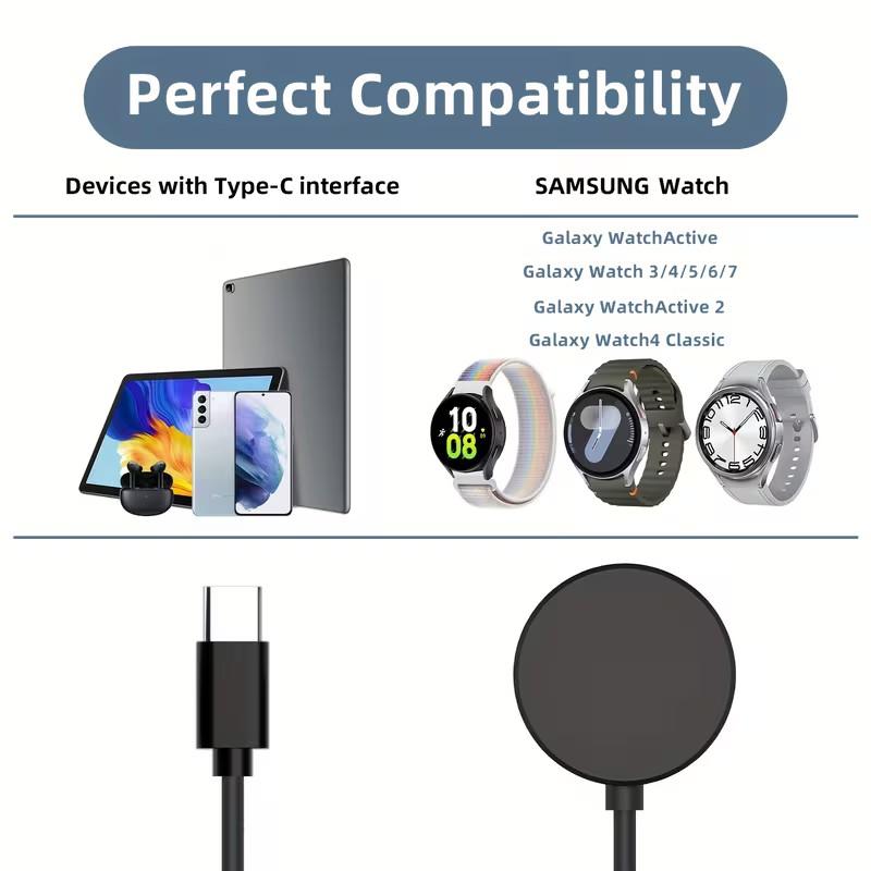 Type C Charger for Galaxy Watch Ultra/7/6/5/4/3, Active 1/2, 6 Classic, Magnetic Charging Cable, No Battery Included