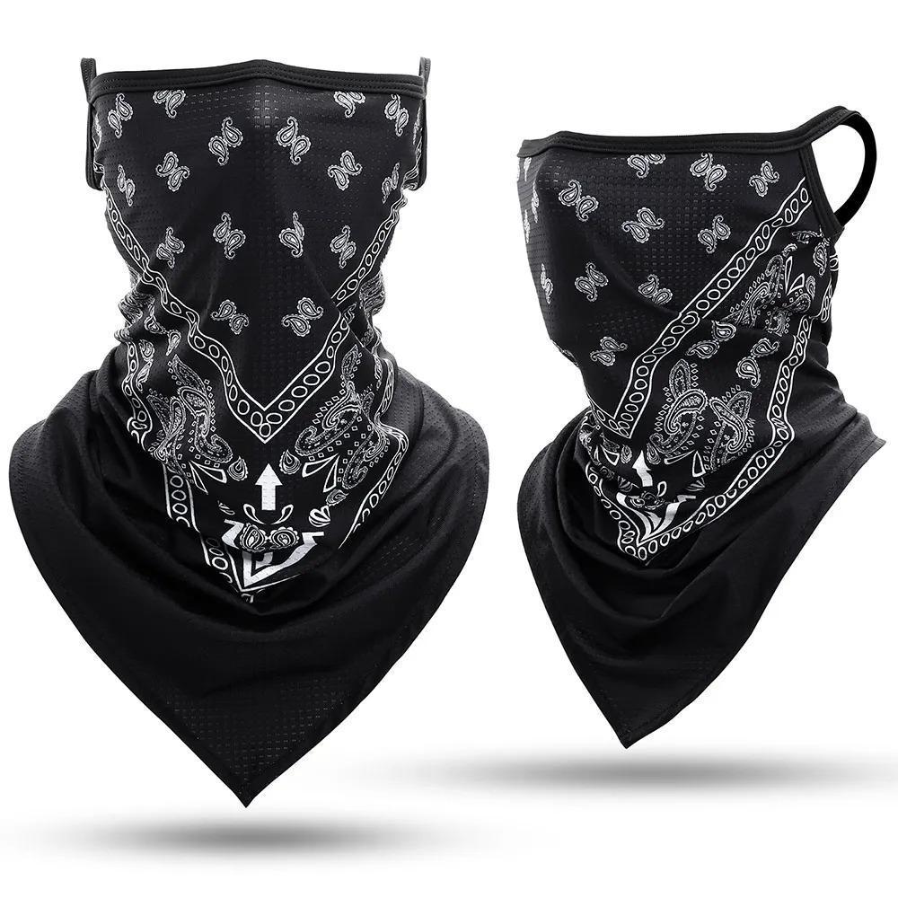 Summer Breathable Bandana Skull Printed Scarf Sun Protection Quick-drying Face Cover Reusable Mask Neck Gaiter Halloween Gift
