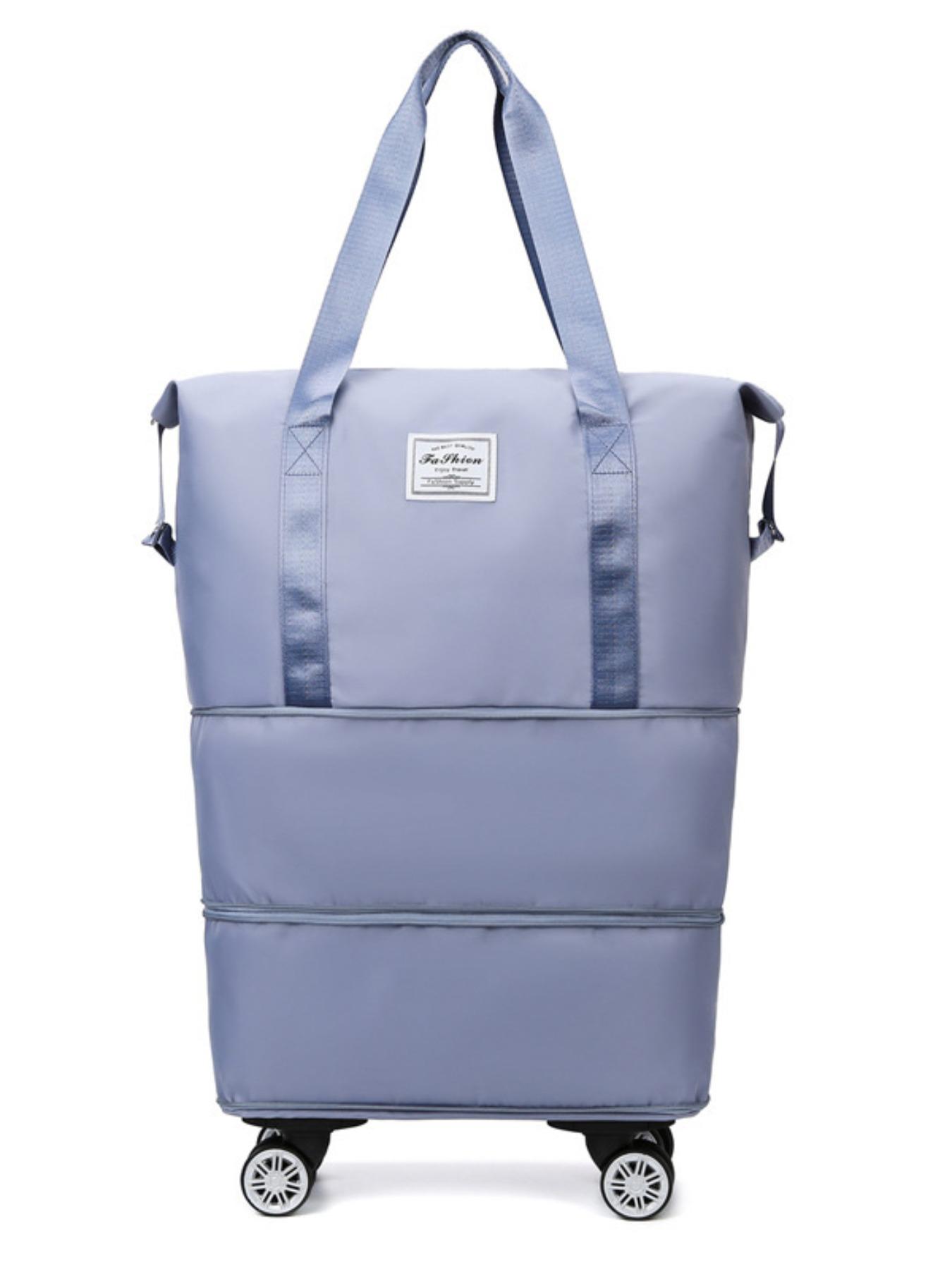 Large Capacity Travel Bag with Wheels, Student Business Trip Organizer, Waterproof Dry Wet Separation, Expandable Luggage Bag