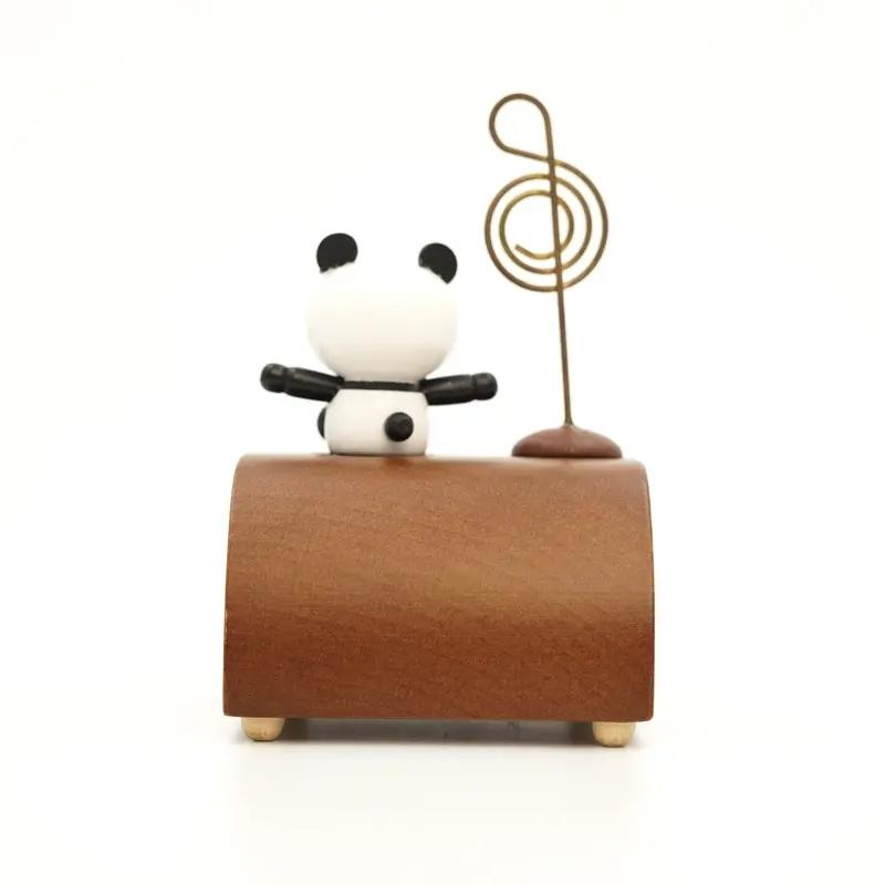 Wooden Panda Calendar Music Box, Desktop Bedroom Ornaments, Unique Decorative Gift, Perfect for Home & Office Decoration