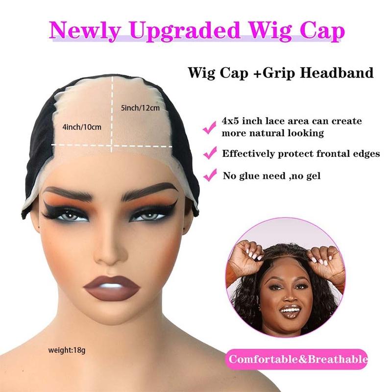Lace Wig Grip Cap for Women, Non Slip Wig Gripper Headband with Silicone for Keeping Wigs in Place, Adjustable Lace Wig Gripper