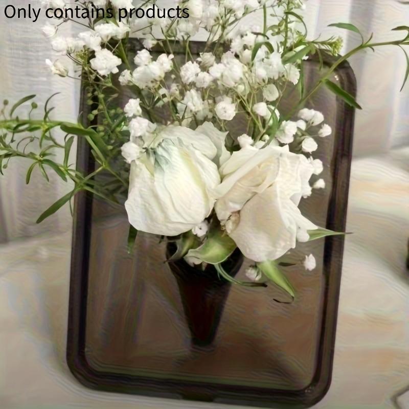 Creative photo frame acrylic flower vase - smoke gray minimalist desktop ornament, artistic decoration for fresh flowers / dried flowers / hydroponic containers, multi-scenario home / office decoration, perfect gift for commuting