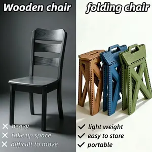 Folding Square Stool, Portable Collapsible Plastic Stool, Lightweight Non-Slip Outdoor Camping Stool for Travel, Hiking, Picnic, Home Use, Kids & Adults