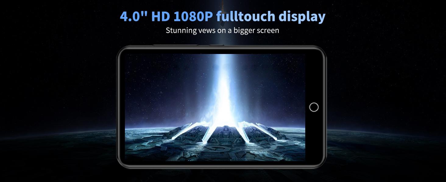 80gb Mp3 Player with Bluetooth-compatible and WiFi, Spotify, Apple Music, Deezer, Audible, 4-Inch Touch Screen Android, Speaker, Fm Radio