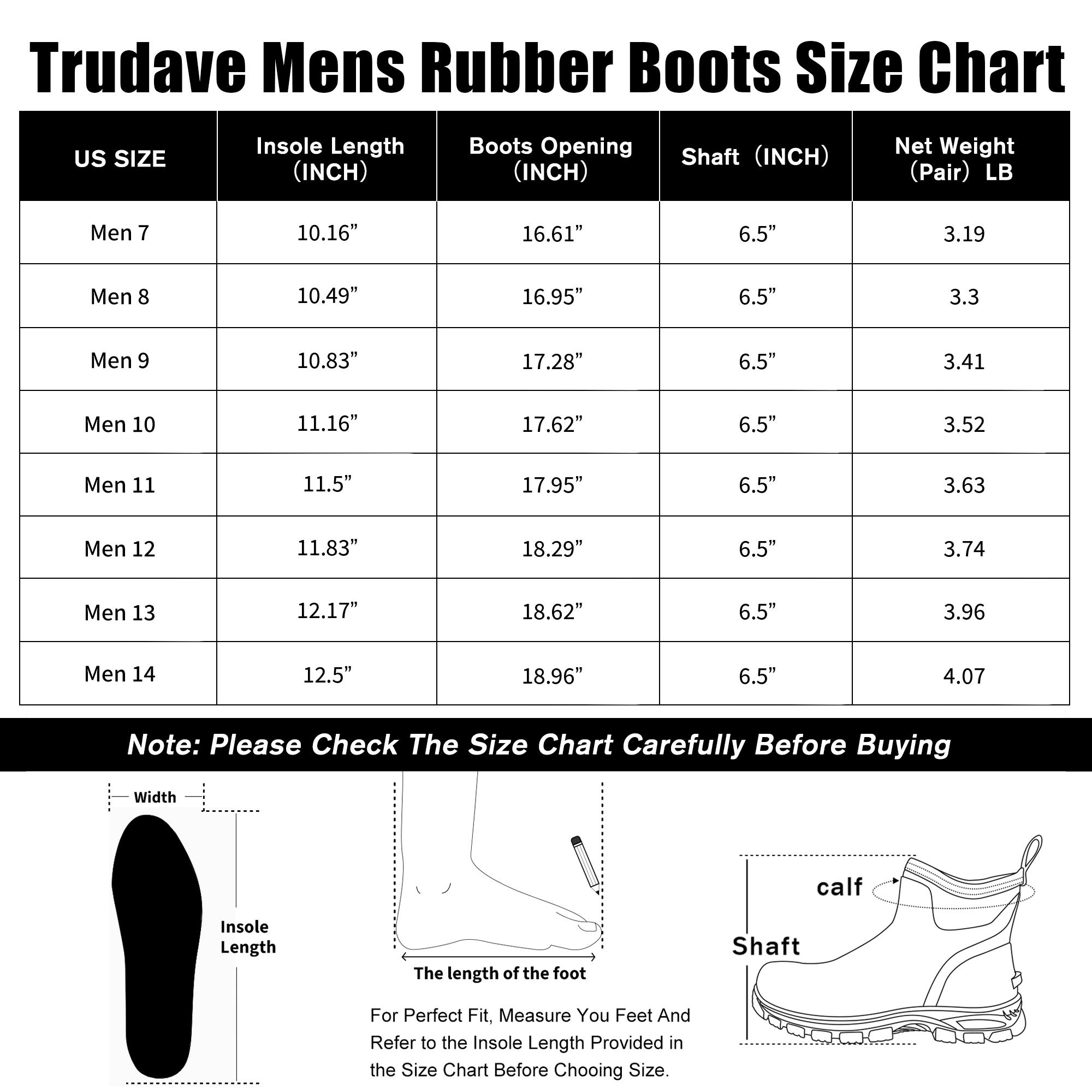 Men's Waterproof Rubber Work Boots, Ankle Rubber Camp Rain Boots Garden Shoes for Mud Snow Farm & Hunting Hiking Fishing Farming Working Outdoor Camo