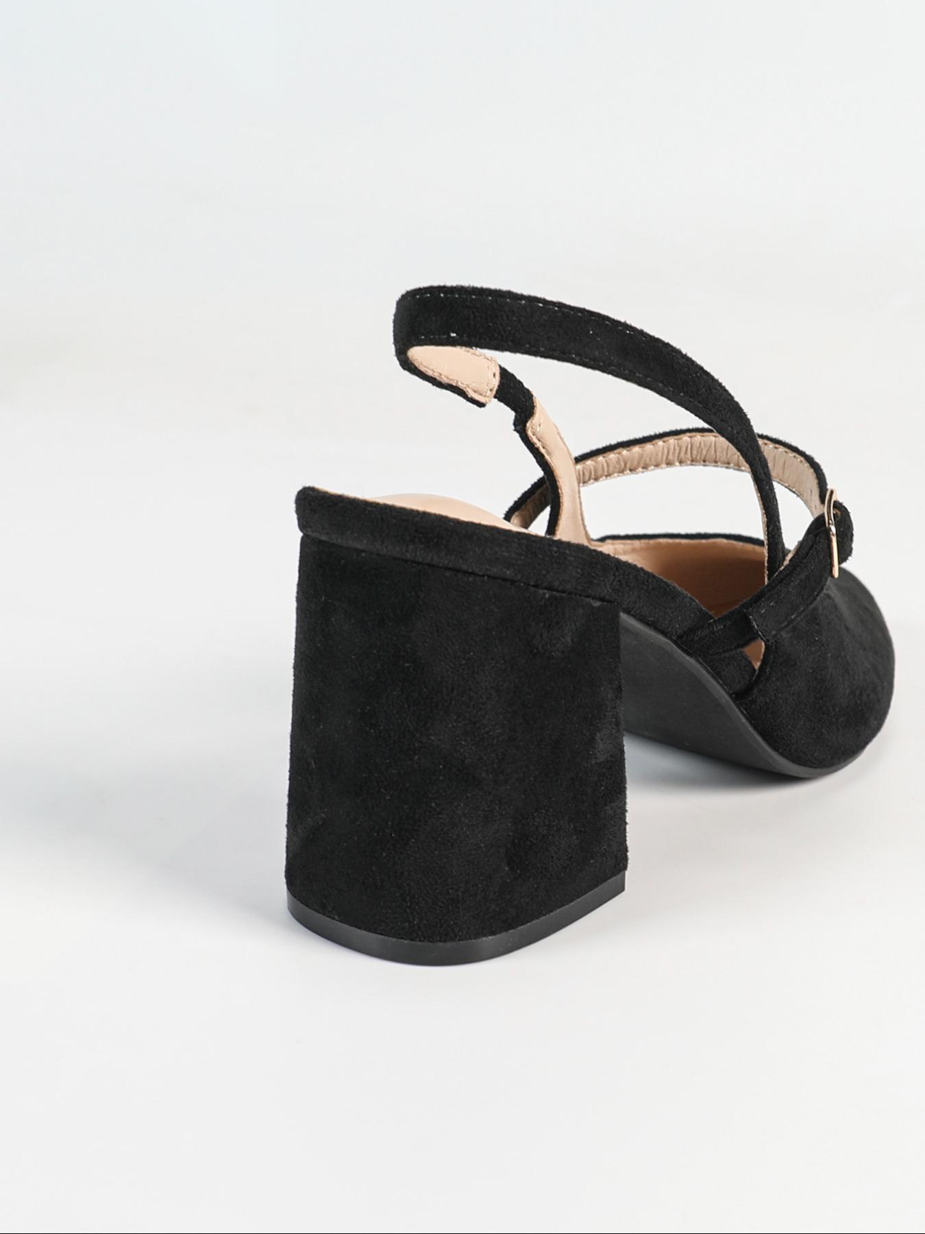 Women's Pointed Toe Chunky Heel Shoes, Elegant French High Heels, Plain Color Versatile, Christmas New Year Wedding Date Vacation Formal Occasion