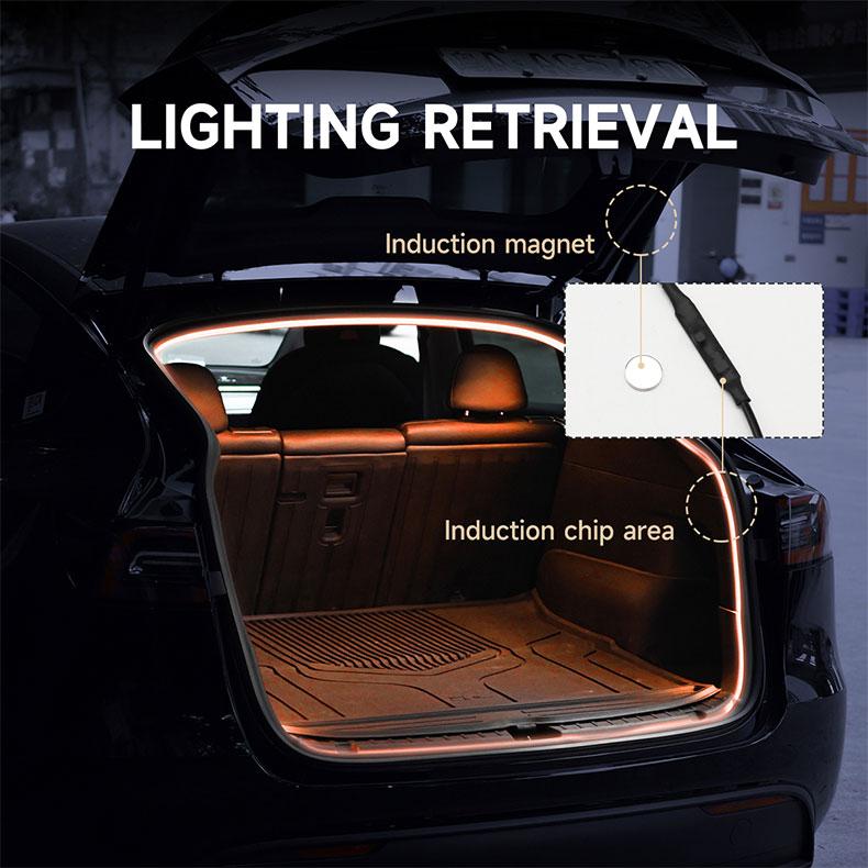 FCCEMC 5M RGB Car Rear Trunk Brighten LED Strip Multifunctional for Waterproof Flexible Light APP control connector Plug & Play 12V