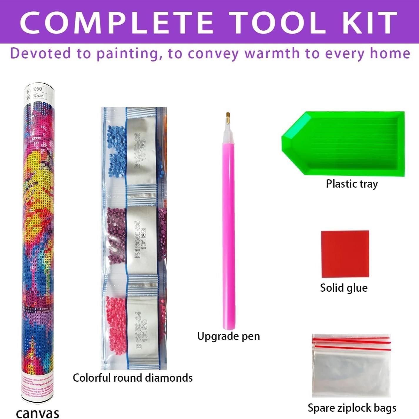 A set of 2D flat frameless handmade DIY diamond painting kit, vintage patriotic memorial style, featuring American flag, military boots and red poppy flowers pattern, suitable for home decoration or gifting to honor heroes.