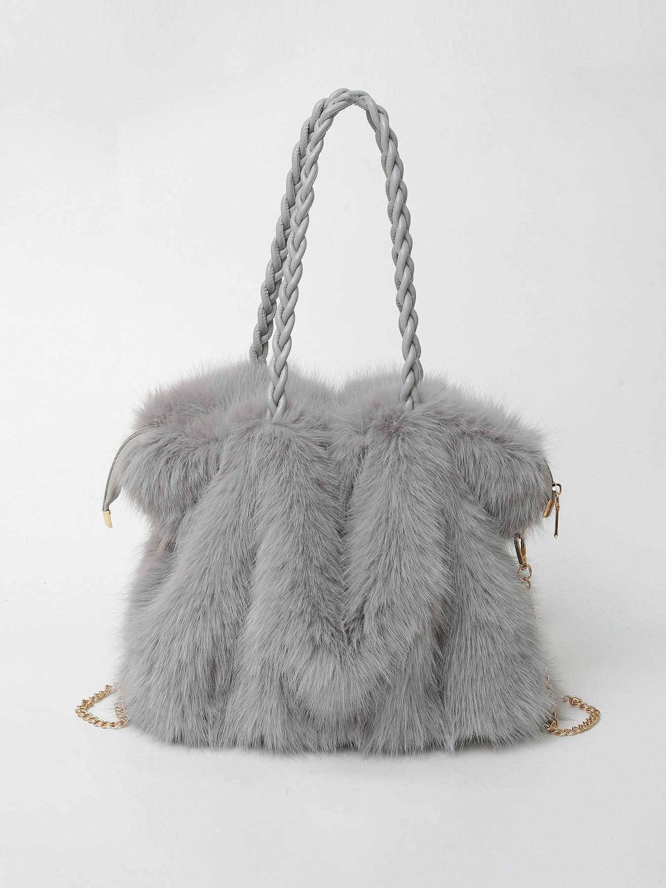 Ladies' 2025 New Fall & Winter Trend Retro Plush Bag, Street Style Large Capacity Crossbody Bag, Elegant Commuter Bag Suitable for Daily Commuting and Shopping