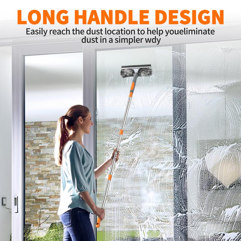 FECOOR Professional Window Squeegee Cleaner, 2 in 1 Shower Squeegee with Extension Pole, 71in Telescopic Window Washing Equipment with Rotation Head, Glass Cleaning Tools for Indoor/Outdoor High Window FECOOR Professional Window Squeegee Cleaner, 2 in 1 Shower Squeegee with Extension Pole, 71in Telescopic Window Washing Equipment with Rotation Head, Glass Cleaning Tools for Indoor/Outdoor High Window