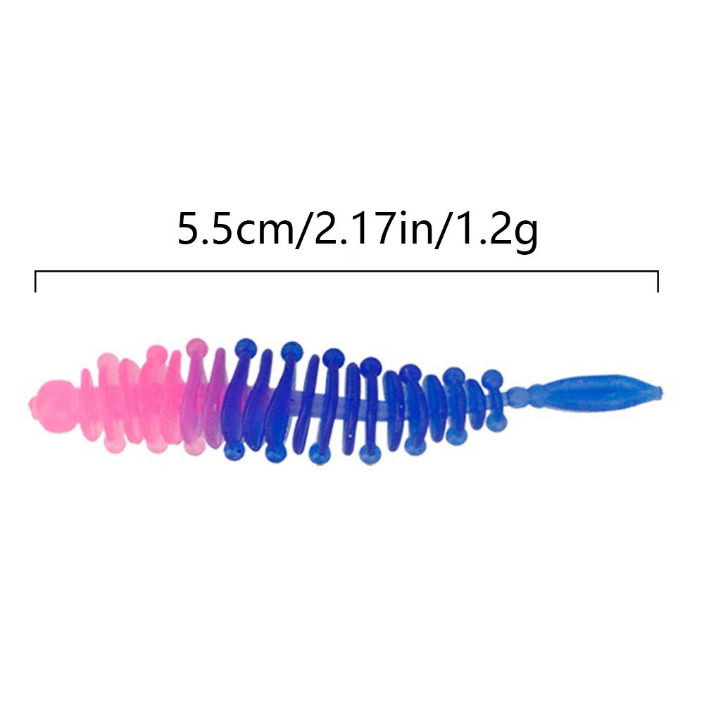 Micro Bionic Threaded Soft Lure Kit: 5.5cm 1.2g High-Sensitivity Silicone Baits, Fresh & Saltwater Fishing Gear, Multi-Color Portable Upgrade, Essential Soft Worms for Lure Fishing.