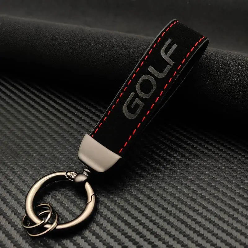 2025 High Grade Woman Men Keyring Suede Leather Car Keychain For Volkswagen VW Golf 4 3 5 6 7 7.5 8 MK4 MK5 MK6 MK7 Accessories