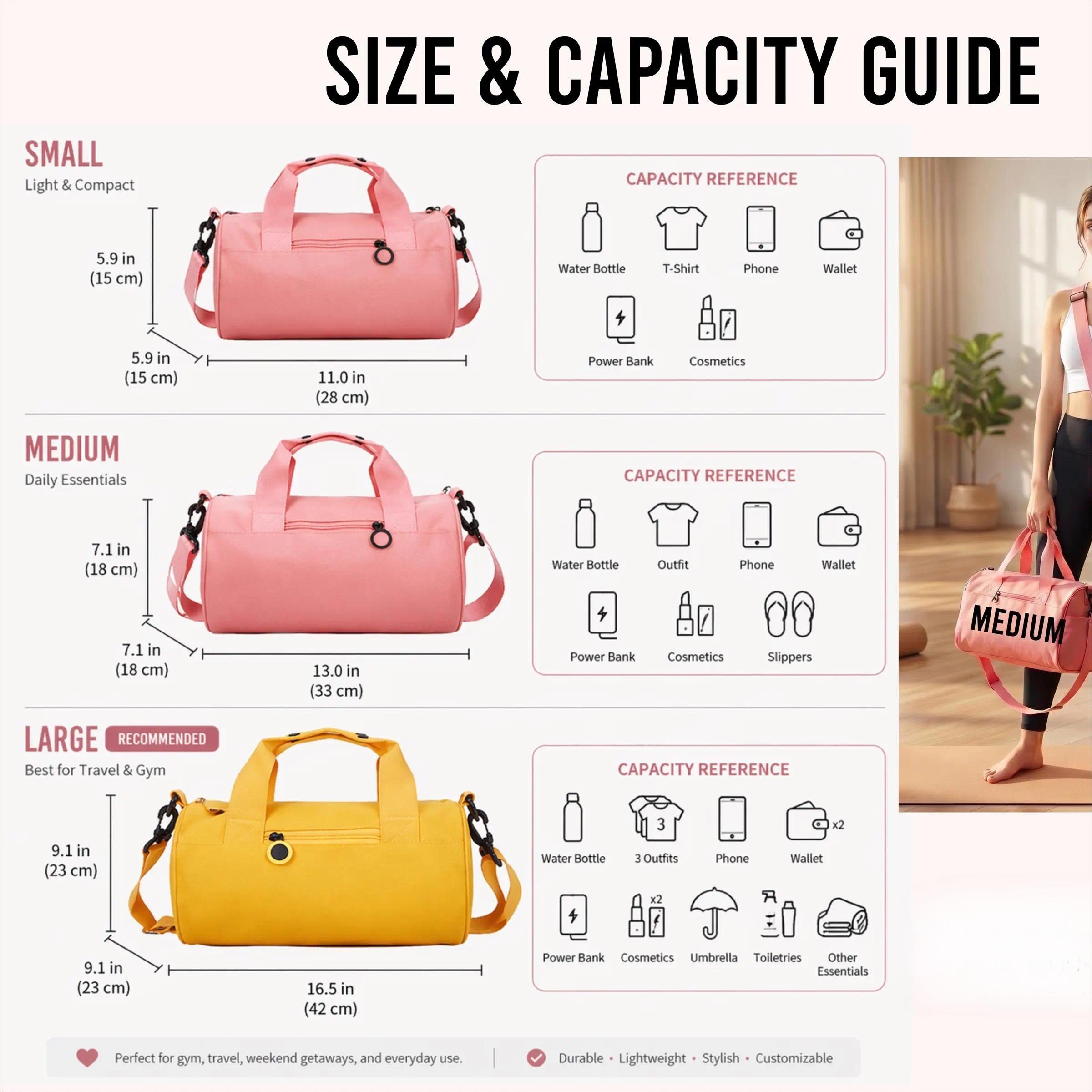 AS1039 Customized Name Sports Cylinder Handbag Personalized Exclusive Custom Shoulder Messenger Travel Outdoor Bag