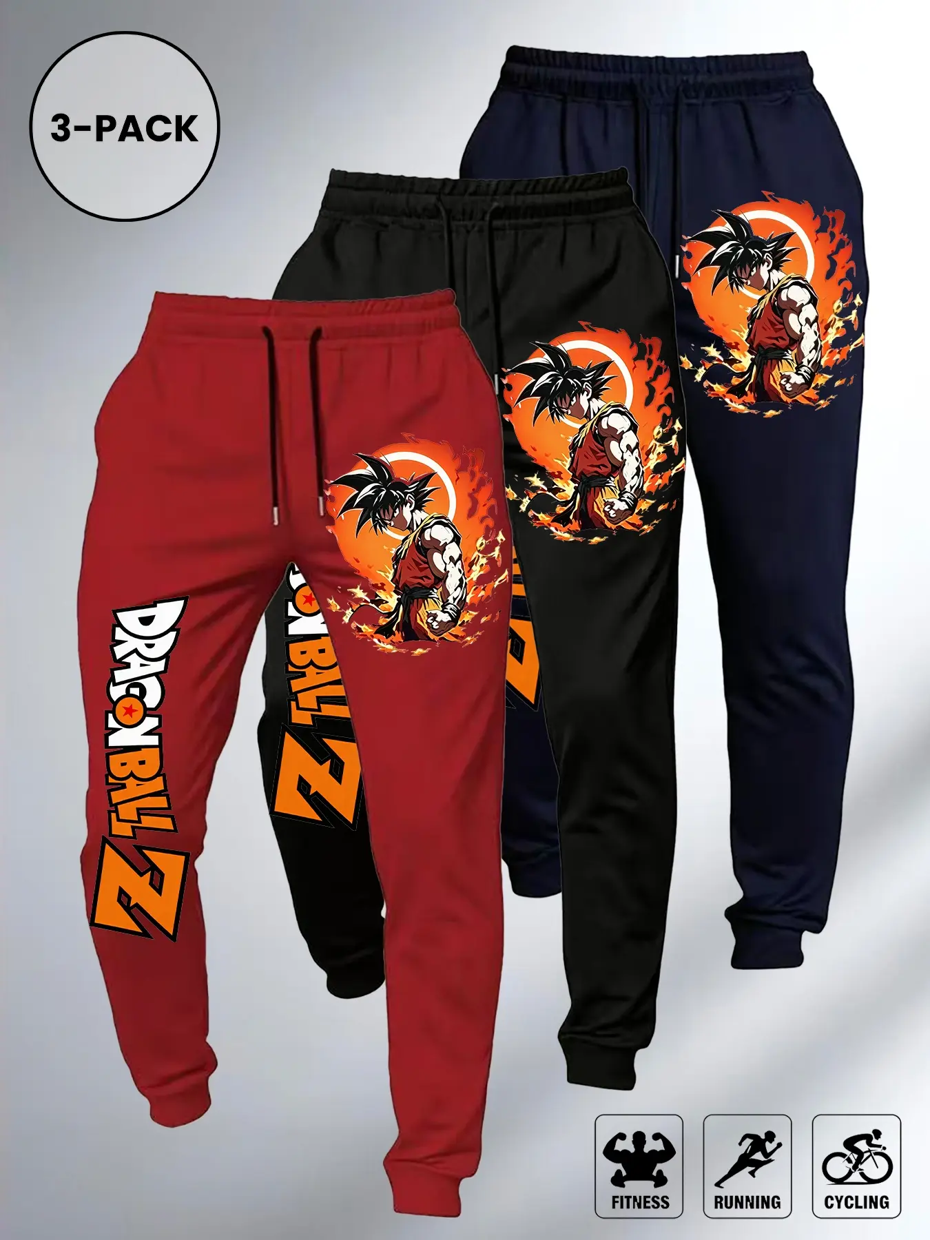Hot Anime Themed Men Casual Sweatpants, Elastic Drawstring Waist Joggers, Trendy Trousers for Young People Street Wear