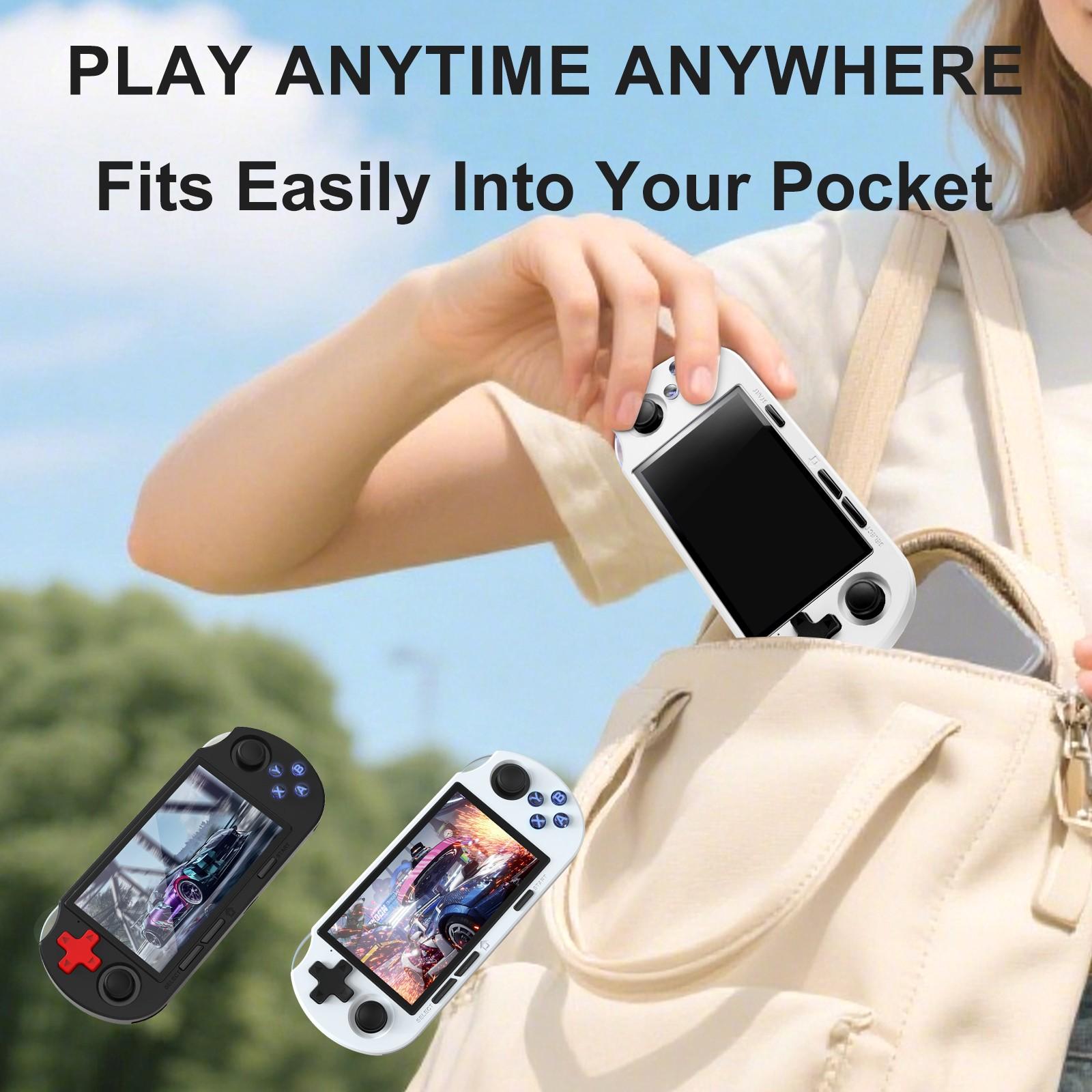 GAMINJA 4.5 Inch Classic Composite Game Console, Dual 360° Joysticks, 14+ Emulators, 12000+ Games, Portable for Home, Travel, Holiday Gifts