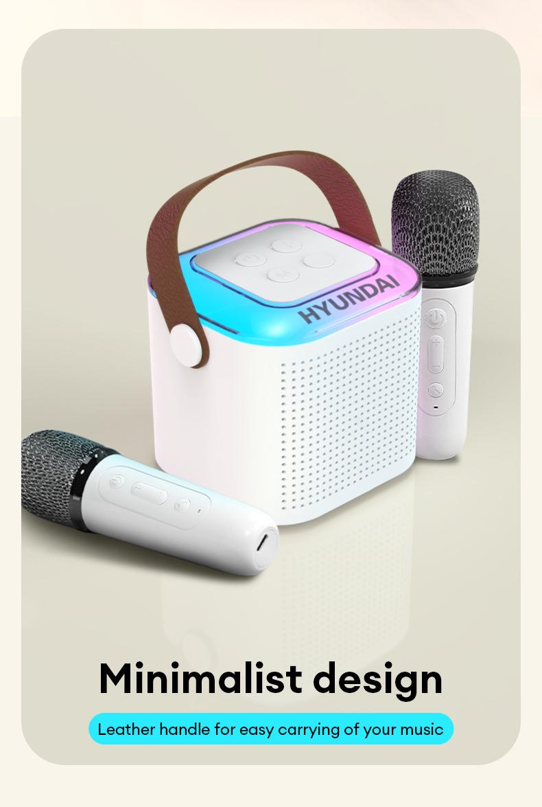 HYUNDAI S13 Portable Wireless Karaoke Bluetooth Speaker With Microphone HIFI Stereo Sound Subwoofers, KTV Speaker Subwoofer With Lighting Effect