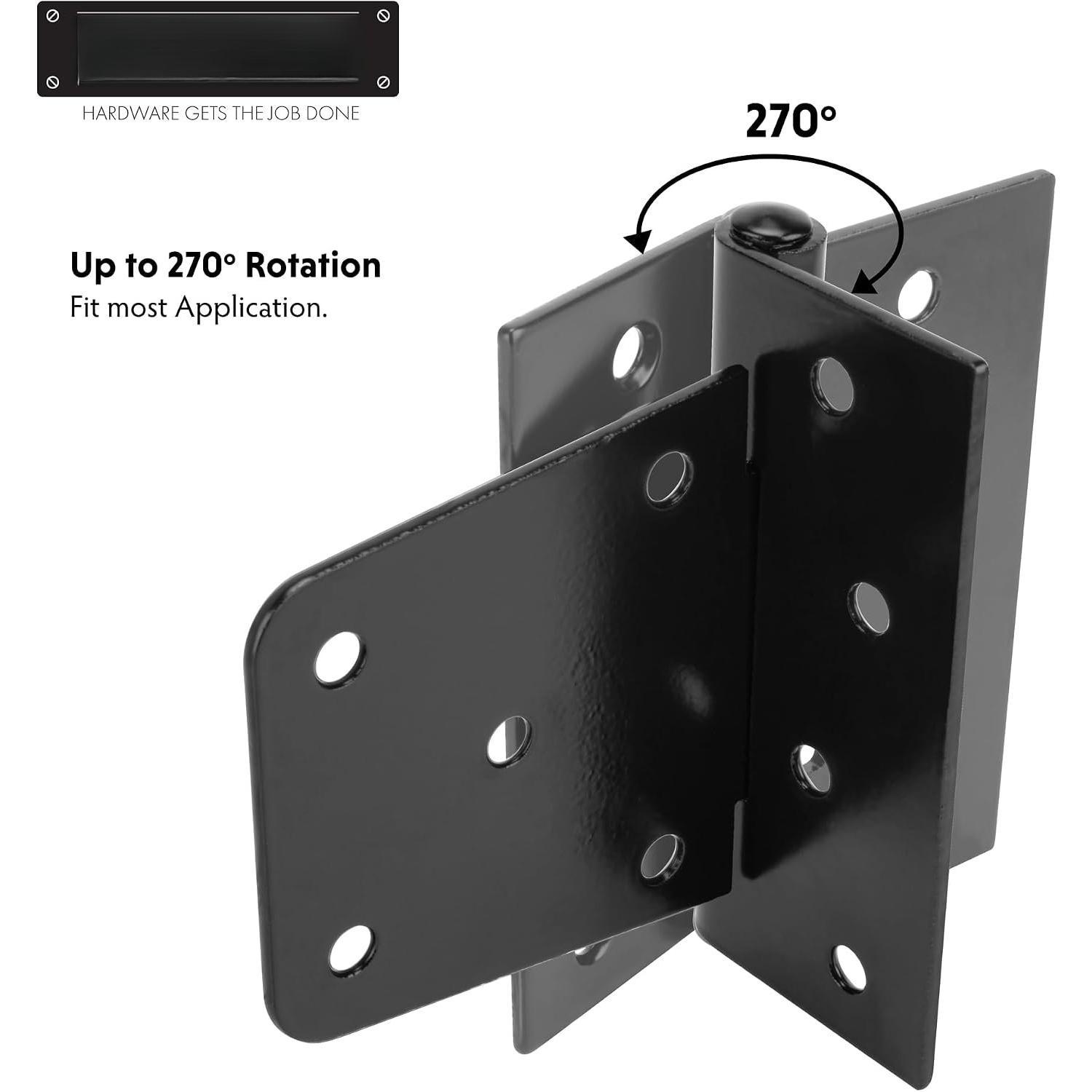 3-1/2" Heavy Duty Gate Hinges, Black Iron Door Hinges with Screws, Durable Gate Strap Hinges for Wooden Fences Gate Shed Barn Door, 2 count
