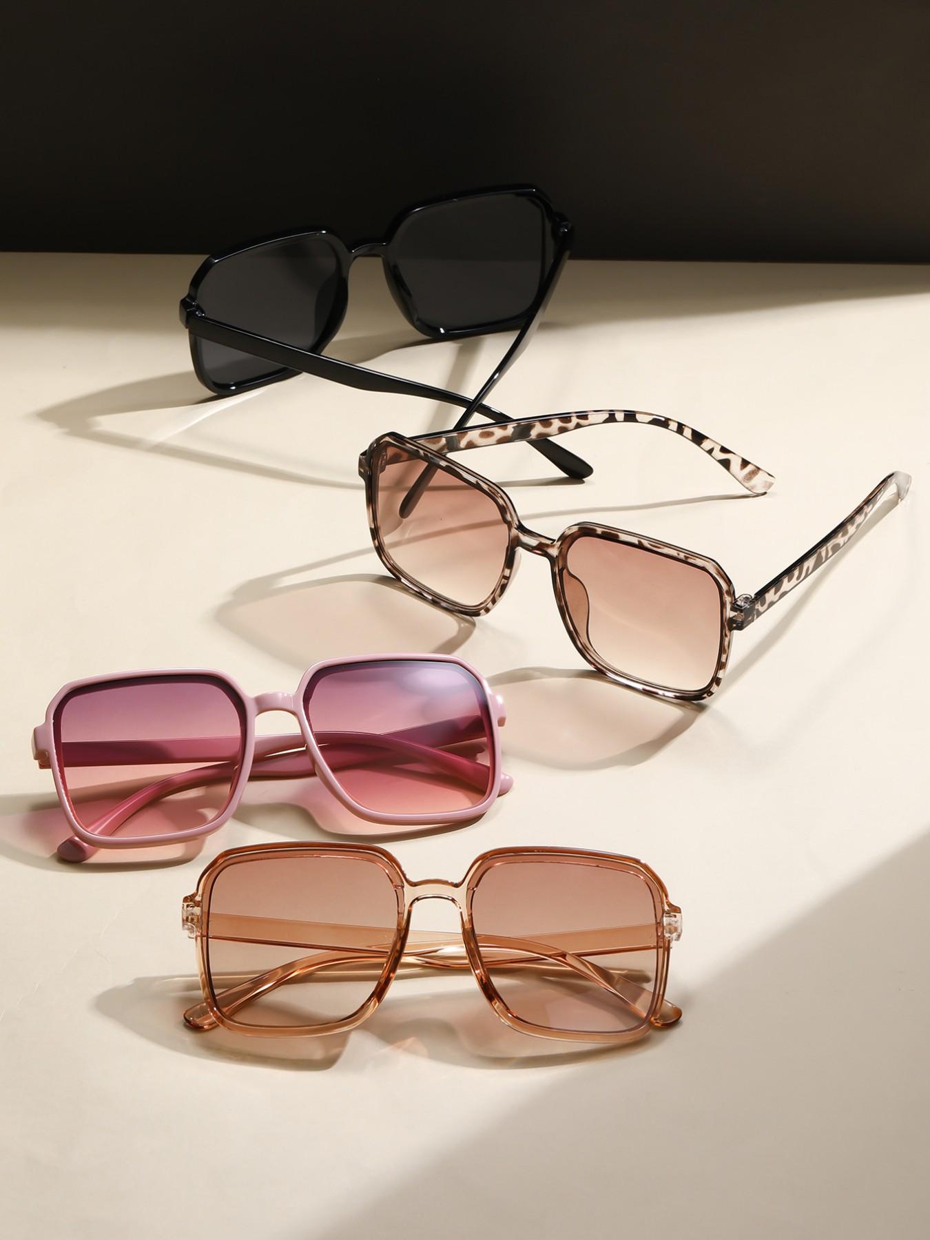 Women's Sunglasses Set, 4 Pairs Stylish Shades for Beach Surfing, Daily Outdoors, Commuting Driving, Music Festivals, Trendy Casual Sunglasses