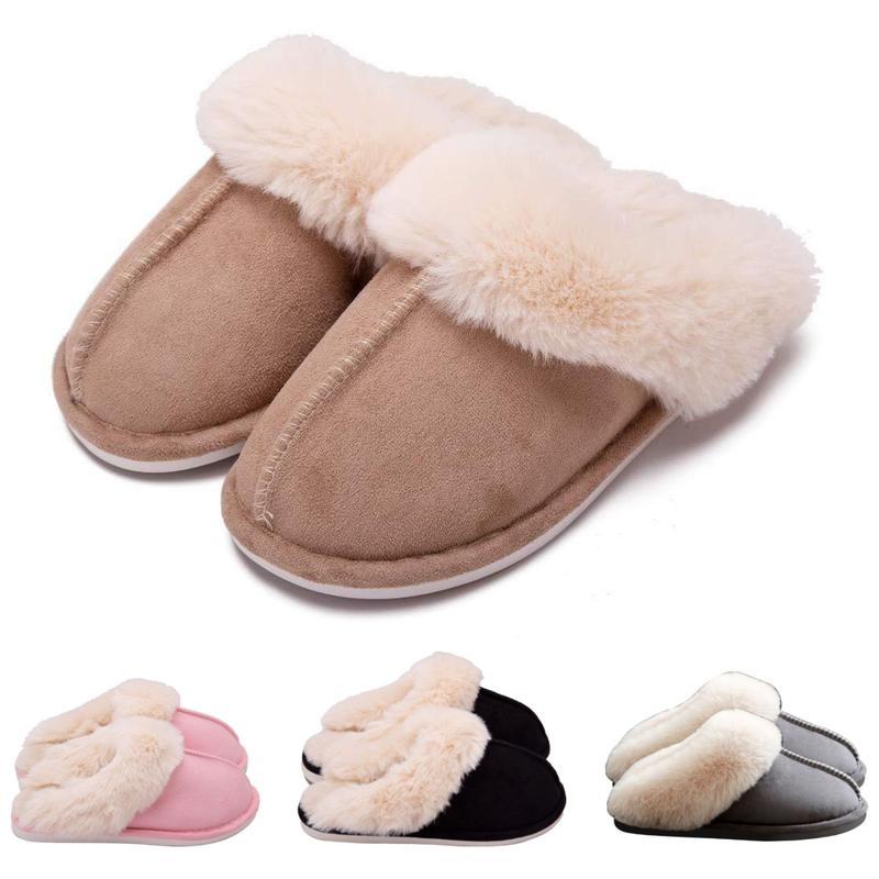 Women's Slippers Soft Plush Winter Warm House Shoes Slip on Memory Foam Fluffy Slippers