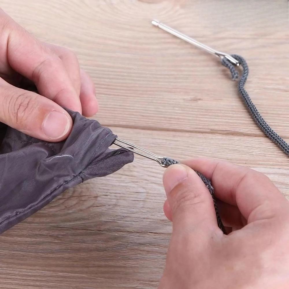 Portable Sewing Tools Set: Sewing Supplies Crafts, elastic String Threader Kit, Steel Diy wire Loop Puller with Anti-Slip Handle, multi-Functional Cord Guiding Device, Precision Threading Tweezers for Crafting and Repair