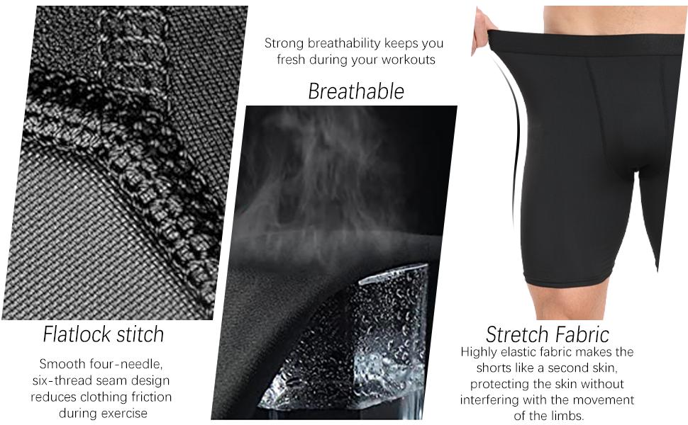 HovSiyla Men's Compression Shorts - Spandex Blend, Athletic Cut, Performance Underwear for Workout, Running