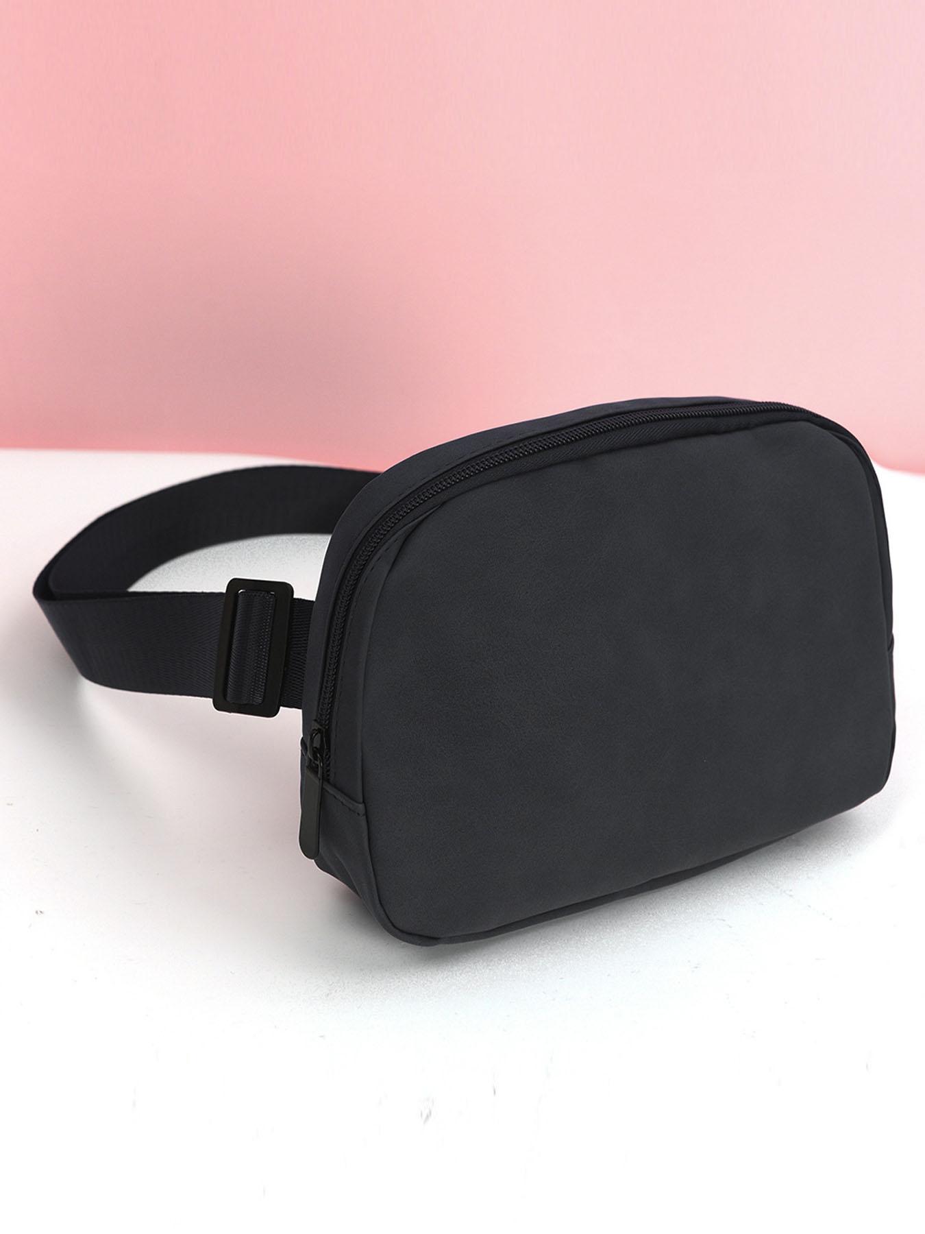 Fanny Zipper Belt Bag Waist Pack Crossbody Bags Bum Bag for Running Hiking Travel Workout Adjustable Strap for Women -black