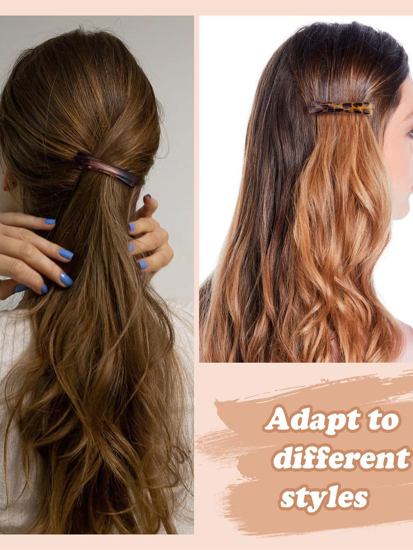 4pcs New Tortoiseshell Leopard Print Hair Clips, French Fashion Vintage Style Bangs Clip, Half-Up Hairstyle Accessories for Women