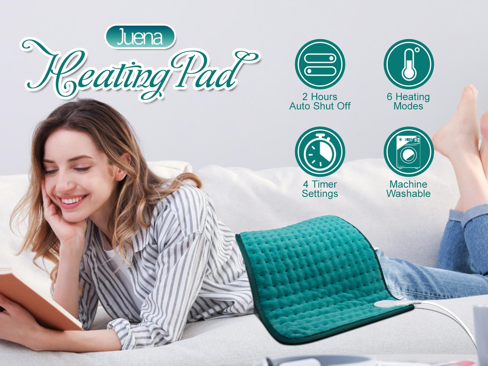 Heating Pad for Period Cramps & Back Pain Relief, 24" x 12" Electric Heated Pad for Leg, Knee, Waist and Shoulder, 6 Heating Settings & 4 Timer Power-Off, Christmas Gifts for Dad Mom Heating Pad for Period Cramps & Back Pain Relief, 24" x 12" Electric Heated Pad for Leg, Knee, Waist and Shoulder, 6 Heating Settings & 4 Timer Power-Off, Christmas Gifts for Dad Mom