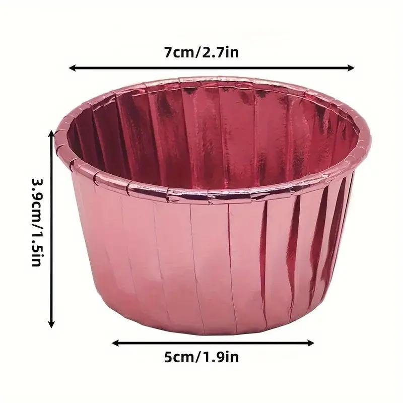 50 Round Cupcake and Muffin Baking Molds, Heat Resistant Aluminum Foil Cups, Bakeware, Perfect for Weddings, Holidays, Parties