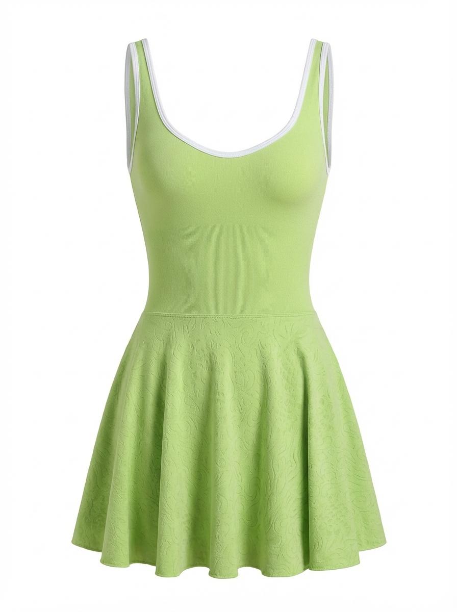 Women's Sporty Sleeveless Tennis Dress, Integrated Shorts & Bra, Twisted Cut Design, Ideal for Gym, Yoga, Casual