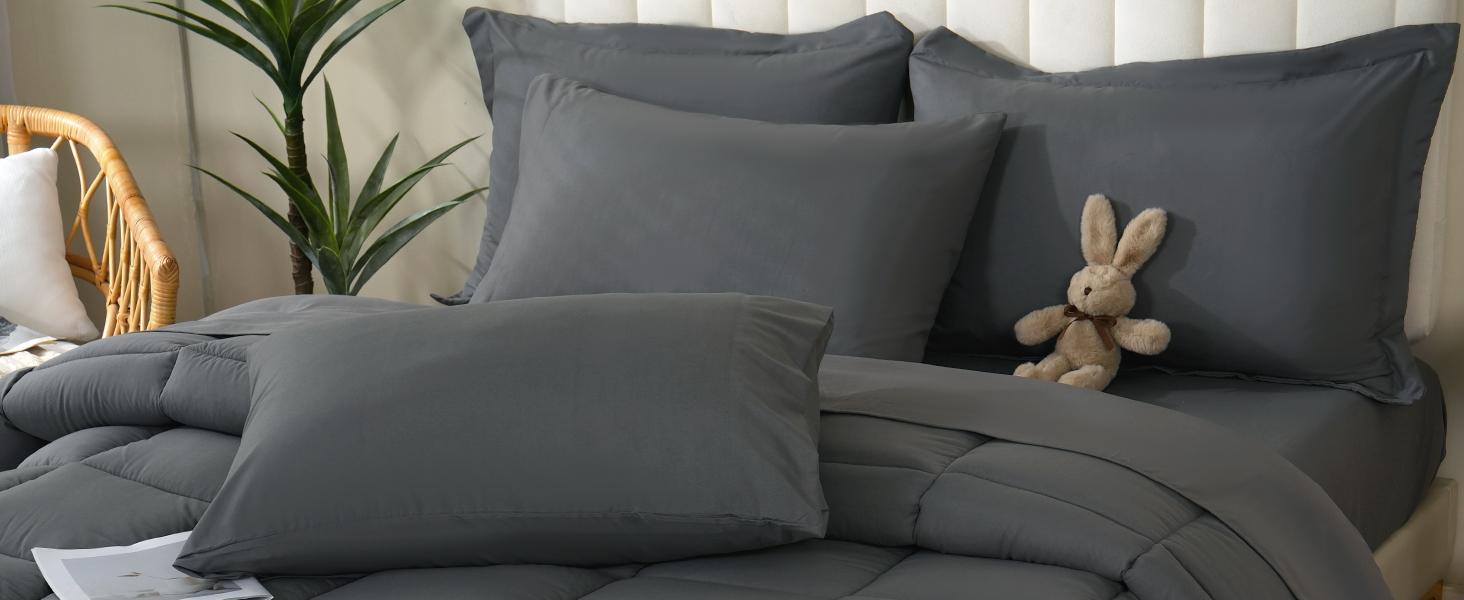 【Black Friday】DOWNCOOL 7Pcs Comforter Sets, Multi-color Bedding Sets , All Season Down Alternative Bedding Comforter Sets with Comforter, Flat Sheet, Fitted Sheet, 2 Pillow Shams & 2 Pillowcases, Summer Turn Up Pink Bedroom Accessories 【Black Friday】DOWNCOOL 7Pcs Comforter Sets, Multi-color Bedding Sets , All Season Down Alternative Bedding Comforter Sets with Comforter, Flat Sheet, Fitted Sheet, 2 Pillow Shams & 2 Pillowcases, Summer Turn Up Pink Bedroom Accessories