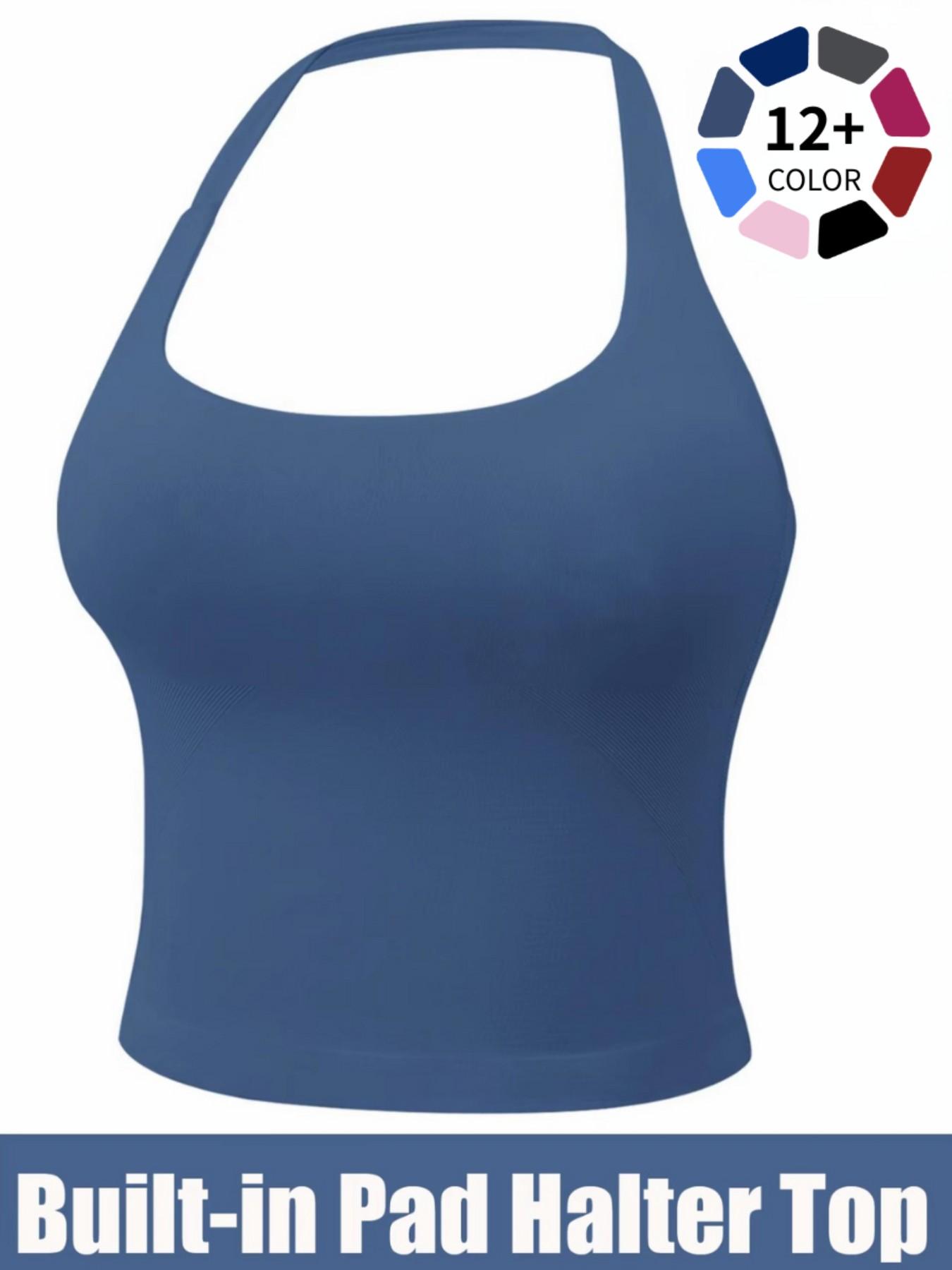 Women's Halter Neck Yoga Tank Top, Seamless Design for Gym, Yoga & Daily Wear, Comfortable Women's Activewear