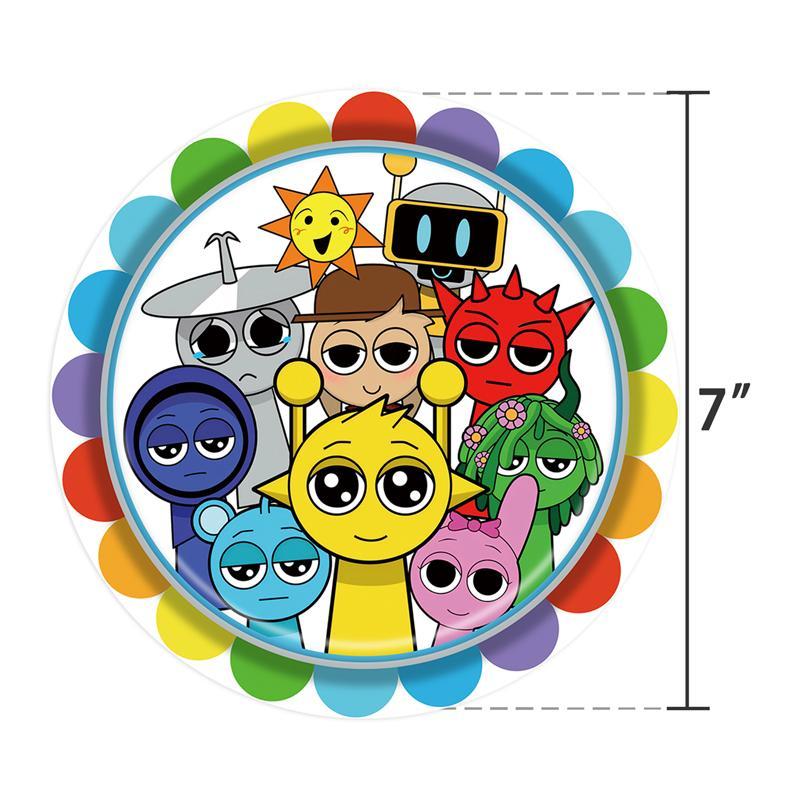 Sprunki Birthday Party Decorations Incredibox Set Game Tableware Tablecloth Plate Cup Balloon Cake Topper for Boys Girl Supplies