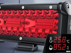 Nilight 20Inch LED Light Bar Red Triple Row 420W Spot & Flood Combo 42000LM Driving Boat Led Off Road Lights Fishing Hunting  Safety Lights light bar dealsforyoudays